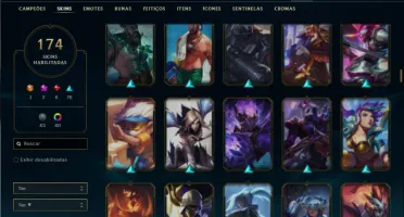Conta ouro 3 com TODOS os champs e 174 Skins