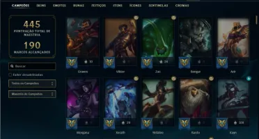 Conta ouro 3 com TODOS os champs e 174 Skins