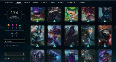 Conta ouro 3 com TODOS os champs e 174 Skins