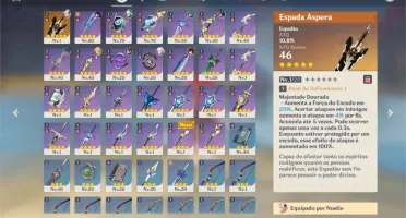 Conta Genshin impact 6 5* + Espada Áspera