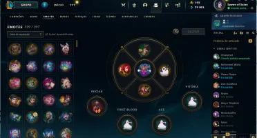 Conta League of Legends nivel 500, 263 skins + 1300 rp