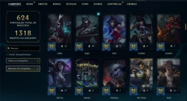 Conta Unranked com TODOS os champs e 160 Skin + 900k de Yasu