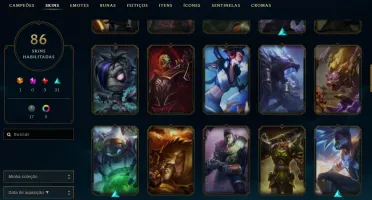 vendendo a minha conta do league of legends com 86 skins