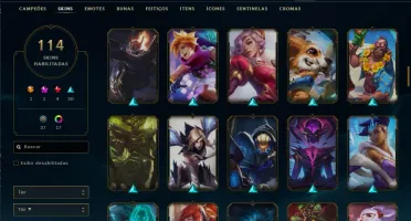 Conta ex Diamond bom mmr, 114 skins (+12) 149 champ 201 ícon
