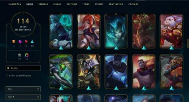 Conta ex Diamond bom mmr, 114 skins (+12) 149 champ 201 ícon
