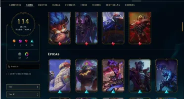Conta ex Diamond bom mmr, 114 skins (+12) 149 champ 201 ícon