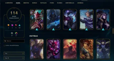 Conta ex Diamond bom mmr, 114 skins (+12) 149 champ 201 ícon