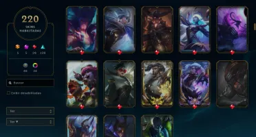 conta lol 220 skins ja foi mestre