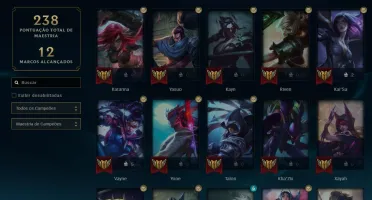 conta lol 220 skins ja foi mestre
