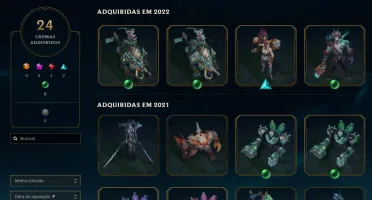 conta lol 220 skins ja foi mestre