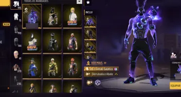 Conta Free Fire Top / Rara - Dino, Bandeirão, Coelhão Galáti