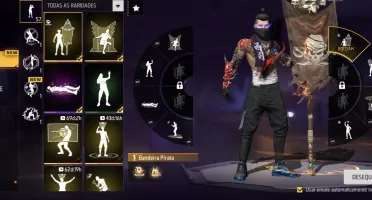 Conta Free Fire Top / Rara - Dino, Bandeirão, Coelhão Galáti