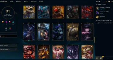 Conta Lv 63 Elo Plat4 +de 80 skins