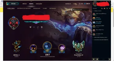 Conta Lv 63 Elo Plat4 +de 80 skins