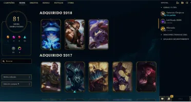 Conta Lv 63 Elo Plat4 +de 80 skins
