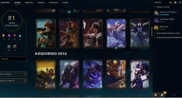 Conta Lv 63 Elo Plat4 +de 80 skins