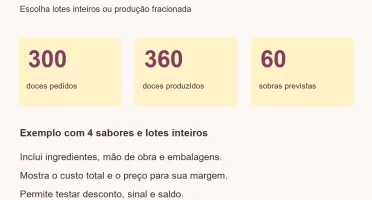 Planilha de Orçamento e Precificação de Doces para Festas