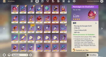 GENSHIN IMPACT - KLEE + HUTAO + QIQI + ESPADA 5*- CONTA AR37