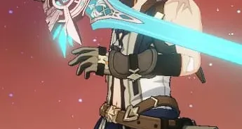 Genshin impact com eula, raiden shogum, espadão do itto ar55