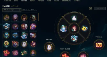CONTA LEAGUE OF LEGENDS OURO 2 COM TODOS CAMPEÕS + 161 SKINS