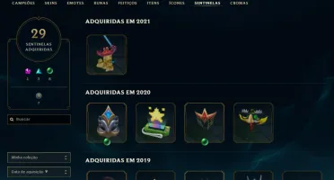 CONTA LEAGUE OF LEGENDS OURO 2 COM TODOS CAMPEÕS + 161 SKINS