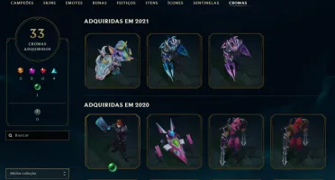 CONTA LEAGUE OF LEGENDS OURO 2 COM TODOS CAMPEÕS + 161 SKINS
