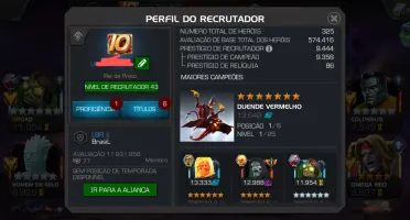 Vendo conta Marvel torneio dos campeões