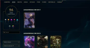 Conta lol unranked lvl 89 - 58 champs 23 skins