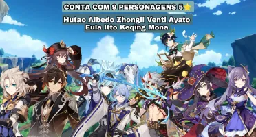 GENSHIN IMPACT CONTA COM 9 PERSONAGENS 5⭐