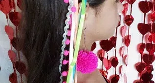 Kit Folia Tiara Coroa e Brincos Pompom