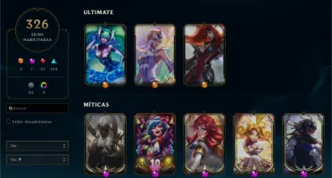 Conta league of legends plat 4 326 skins