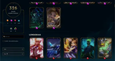 Conta league of legends plat 4 326 skins