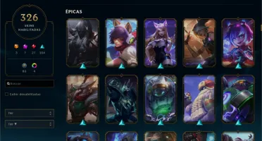 Conta league of legends plat 4 326 skins