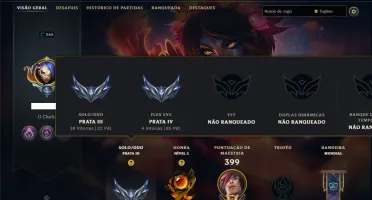 Prata 3 com 140 Champs e 113 Skins ( JG / MID / TOP )