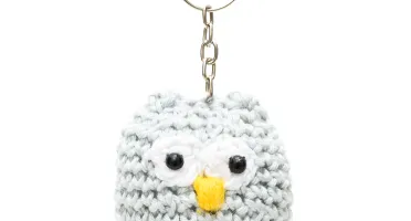 Chaveiro Coruja Cinza em Amigurumi