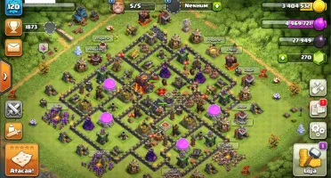 CONTA DE CLASH OF CLANS CV 10 E VILA DO CONSTRUTOR CV 7