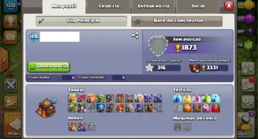 CONTA DE CLASH OF CLANS CV 10 E VILA DO CONSTRUTOR CV 7