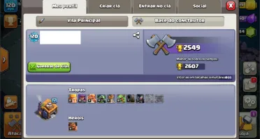 CONTA DE CLASH OF CLANS CV 10 E VILA DO CONSTRUTOR CV 7