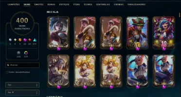 Unranked com TODOS os Champs e 400 Skins +8 Prestigios