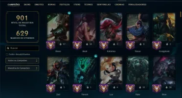 Unranked com TODOS os Champs e 400 Skins +8 Prestigios