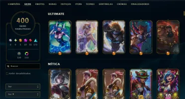 Unranked com TODOS os Champs e 400 Skins +8 Prestigios