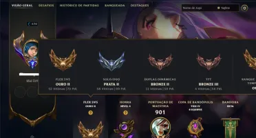 Unranked com TODOS os Champs e 400 Skins +8 Prestigios