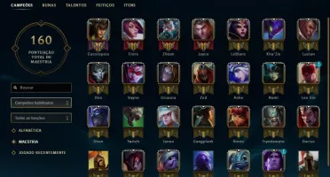 Conta platina 4 com 40 campeões e skins