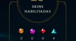 Conta Lol Unranked 70 campeões 25 skins