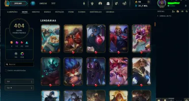 Conta lol lvl 500, Todos os champs e 404 skins