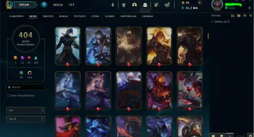 Conta lol lvl 500, Todos os champs e 404 skins