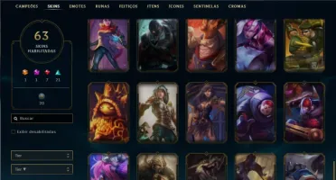 Conta ouro 2 com 110 Champs e 63 Skins