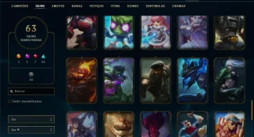 Conta ouro 2 com 110 Champs e 63 Skins