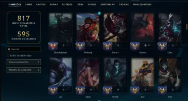Unranked com TODOS os Champs e 182 Skins ( Nivel 518 )