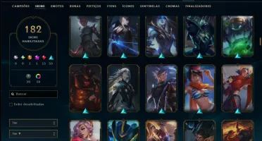 Unranked com TODOS os Champs e 182 Skins ( Nivel 518 )